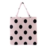 Polka Dots - Black on Misty Rose Pink Grocery Tote Bag