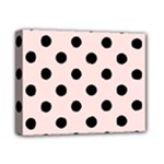 Polka Dots - Black on Misty Rose Pink Deluxe Canvas 14  x 11  (Stretched)