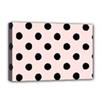 Polka Dots - Black on Misty Rose Pink Deluxe Canvas 18  x 12  (Stretched)