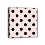 Polka Dots - Black on Misty Rose Pink Mini Canvas 4  x 4  (Stretched)