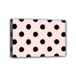 Polka Dots - Black on Misty Rose Pink Mini Canvas 6  x 4  (Stretched)