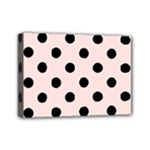 Polka Dots - Black on Misty Rose Pink Mini Canvas 7  x 5  (Stretched)