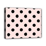 Polka Dots - Black on Misty Rose Pink Canvas 10  x 8  (Stretched)