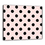 Polka Dots - Black on Misty Rose Pink Canvas 24  x 20  (Stretched)