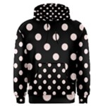 Polka Dots - Misty Rose Pink on Black Men s Pullover Hoodie