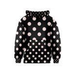 Polka Dots - Misty Rose Pink on Black Kid s Pullover Hoodie