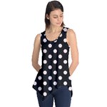 Polka Dots - Misty Rose Pink on Black Sleeveless Tunic