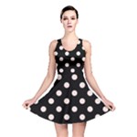 Polka Dots - Misty Rose Pink on Black Reversible Skater Dress