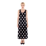 Polka Dots - Misty Rose Pink on Black Full Print Maxi Dress