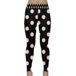 Polka Dots - Misty Rose Pink on Black Yoga Leggings