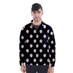 Polka Dots - Misty Rose Pink on Black Wind Breaker (Men)