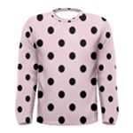 Polka Dots - Black on Piggy Pink Men s Long Sleeve T-shirt