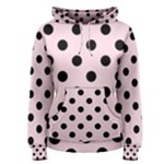 Polka Dots - Black on Piggy Pink Women s Pullover Hoodie