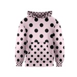 Polka Dots - Black on Piggy Pink Kid s Pullover Hoodie