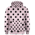 Polka Dots - Black on Piggy Pink Men s Zipper Hoodie