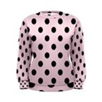 Polka Dots - Black on Piggy Pink Women s Sweatshirt