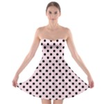 Polka Dots - Black on Piggy Pink Strapless Bra Top Dress