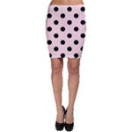 Polka Dots - Black on Piggy Pink Bodycon Skirt