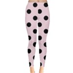 Polka Dots - Black on Piggy Pink Women s Leggings