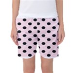 Polka Dots - Black on Piggy Pink Women s Basketball Shorts