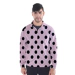 Polka Dots - Black on Piggy Pink Wind Breaker (Men)