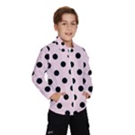 Polka Dots - Black on Piggy Pink Wind Breaker (Kids)