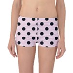 Polka Dots - Black on Piggy Pink Reversible Boyleg Bikini Bottoms