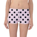 Polka Dots - Black on Piggy Pink Boyleg Bikini Bottoms