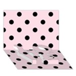 Polka Dots - Black on Piggy Pink LOVE Bottom 3D Greeting Card (7x5)