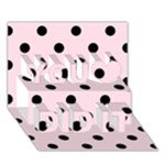 Polka Dots - Black on Piggy Pink You Did It 3D Greeting Card (7x5)