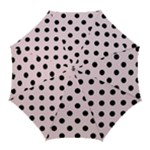 Polka Dots - Black on Piggy Pink Golf Umbrella