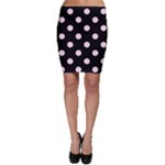 Polka Dots - Piggy Pink on Black Bodycon Skirt