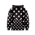 Polka Dots - Pale Pink on Black Kid s Pullover Hoodie