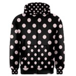 Polka Dots - Pale Pink on Black Men s Zipper Hoodie