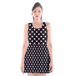 Polka Dots - Pale Pink on Black Scoop Neck Skater Dress