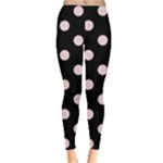 Polka Dots - Pale Pink on Black Women s Leggings