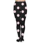 Polka Dots - Pale Pink on Black Women s Tights