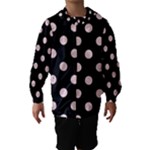 Polka Dots - Pale Pink on Black Hooded Wind Breaker (Kids)