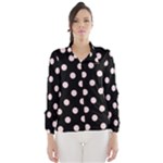 Polka Dots - Pale Pink on Black Wind Breaker (Women)