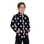 Polka Dots - Pale Pink on Black Wind Breaker (Kids)