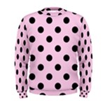 Polka Dots - Black on Classic Rose Pink Men s Sweatshirt