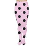 Polka Dots - Black on Classic Rose Pink Women s Tights