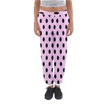 Polka Dots - Black on Classic Rose Pink Women s Jogger Sweatpants