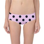 Polka Dots - Black on Classic Rose Pink Classic Bikini Bottoms