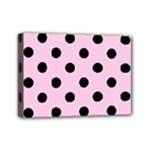 Polka Dots - Black on Classic Rose Pink Mini Canvas 7  x 5  (Stretched)