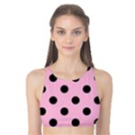 Polka Dots - Black on Cotton Candy Pink Tank Bikini Top