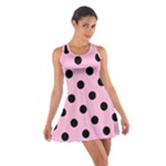 Polka Dots - Black on Cotton Candy Pink Cotton Racerback Dress