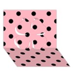 Polka Dots - Black on Light Pink Clover 3D Greeting Card (7x5)