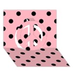 Polka Dots - Black on Light Pink Peace Sign 3D Greeting Card (7x5)