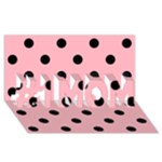 Polka Dots - Black on Light Pink #1 MOM 3D Greeting Cards (8x4)